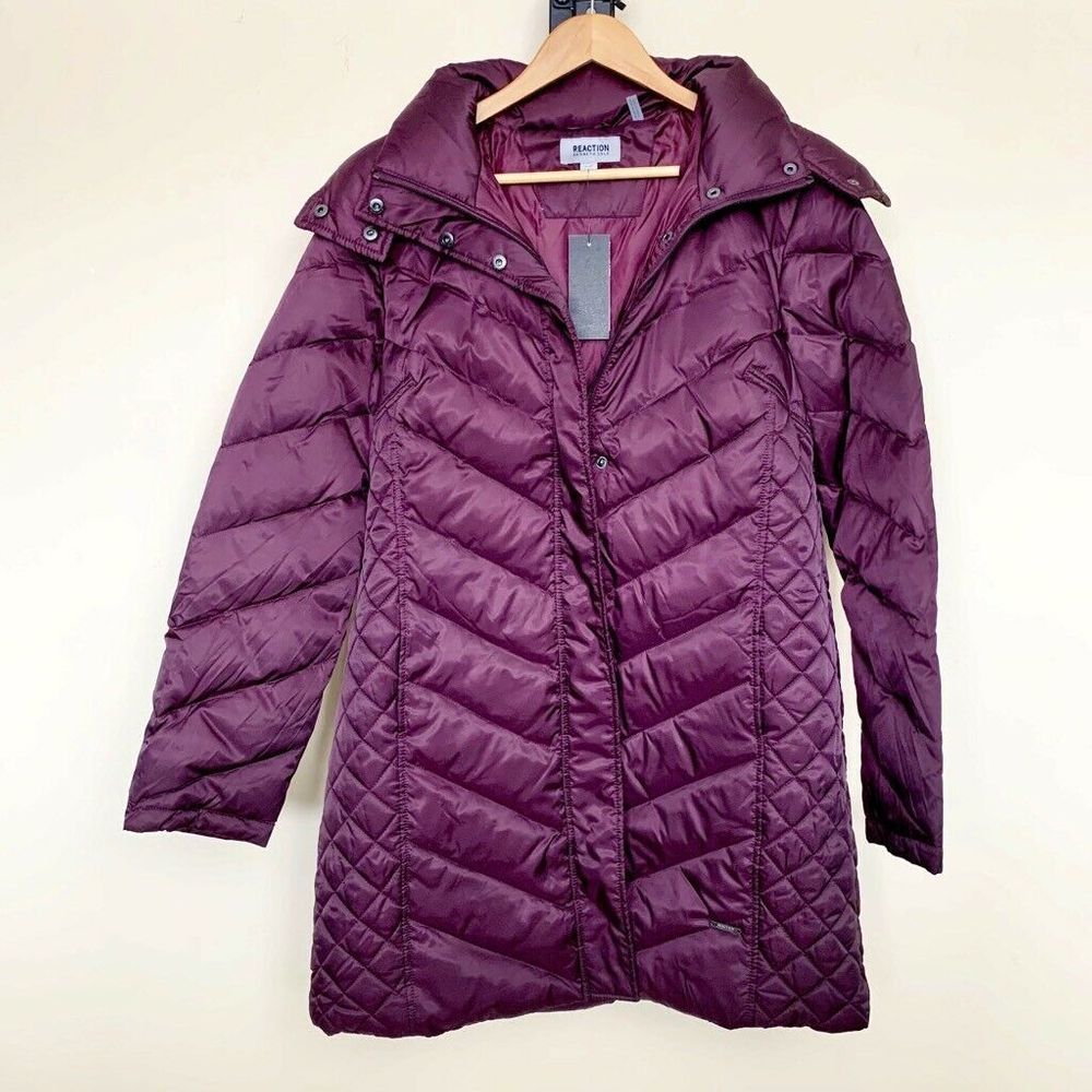 NEW Kenneth Cole Reaction Puffer Jacket Down Hood
